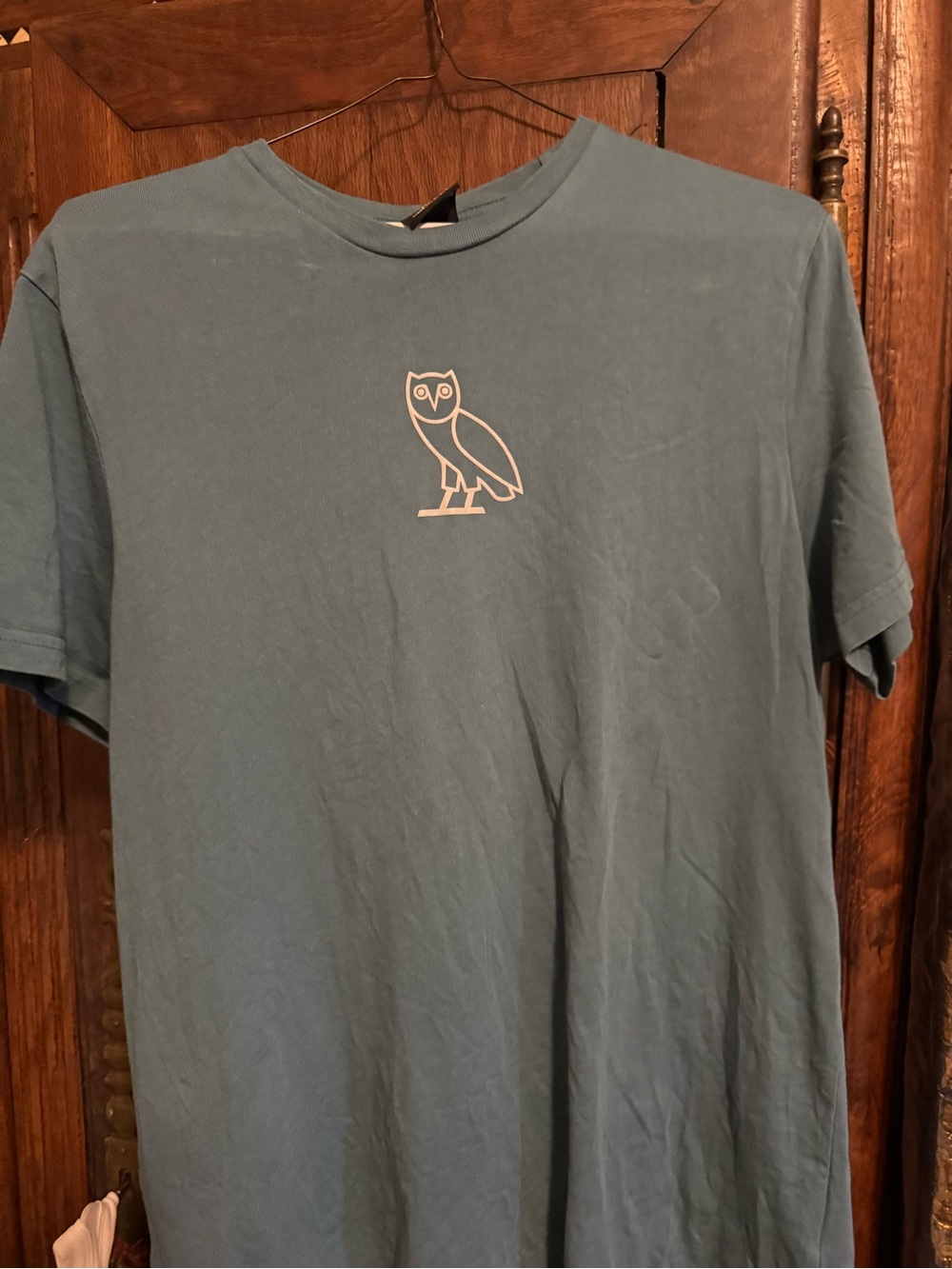 OVO Short Sleeve Tee with Owl Logo - Teal